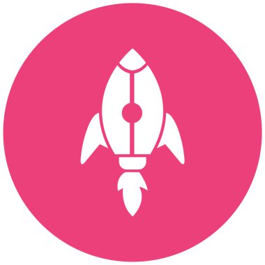 Roket. Web simgesi basit illüstrasyon