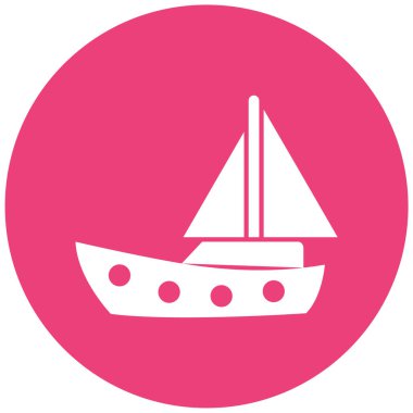 Yelkenli. Web simgesi basit illüstrasyon