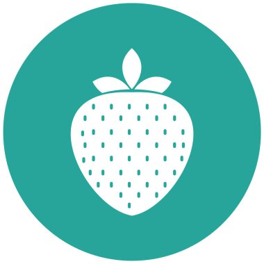 Çilekli. Web simgesi basit illüstrasyon