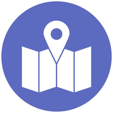 Harita. Web simgesi basit illüstrasyon