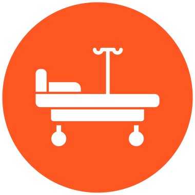 Hastane yatağı. Basit illüstrasyon