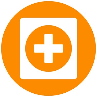 Tıbbi ve sağlık hizmeti vektör ikonu. biçim düz sembol, yuvarlak açılar, beyaz arkaplan