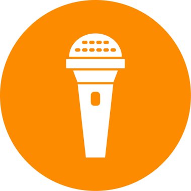 Tek mikrofon simgesinin vektör illüstrasyonu
