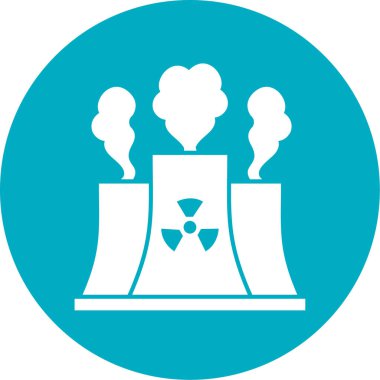 Nükleer santral simgesinin vektör çizimi