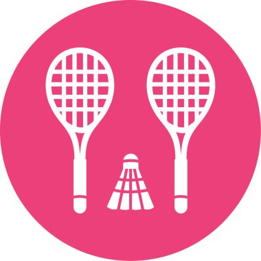 Tenis raketi ikonu vektör illüstrasyonu
