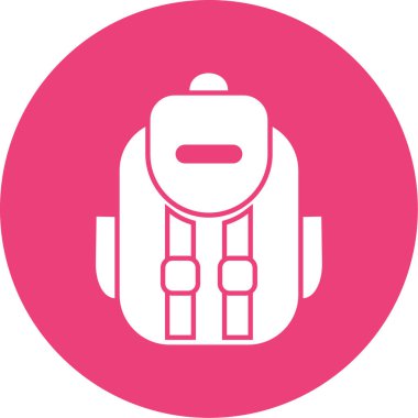 sırt çantası simgesi, vektör illüstrasyonu