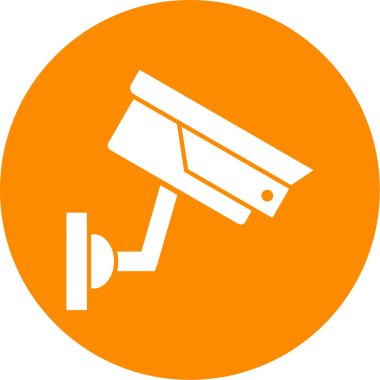 Güvenlik kamerası simgesi. Düz dizayn. vektör illüstrasyonu.