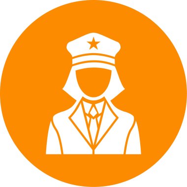 Bir polis simgesinin düz dizaynının vektör çizimi