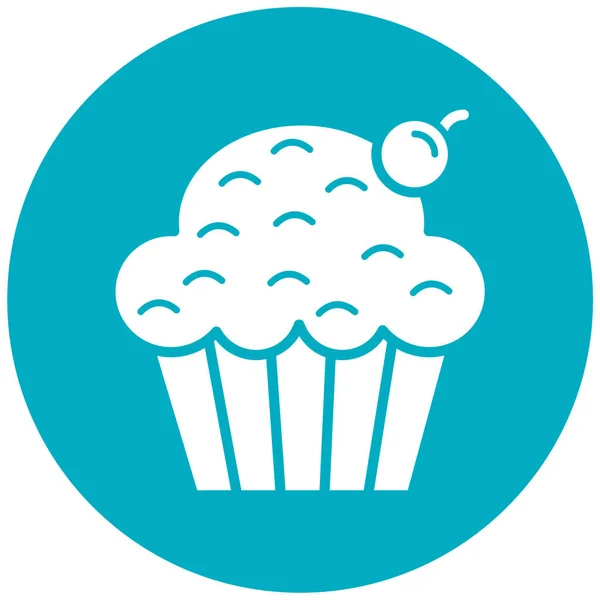 Cupcake Web Symbol Einfache Illustration — Stockvektor