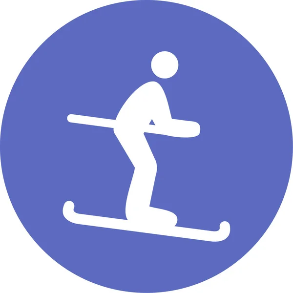 Skifahren Web Symbol Einfache Illustration — Stockvektor