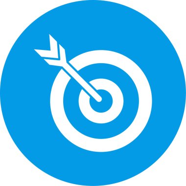 hedef, hedef, ok, çapraz, daire, mavi, renklendirme, vektör illüstrasyonu