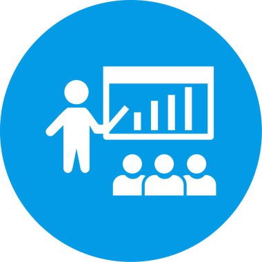 İş sunum simgesi vektör illüstrasyonu