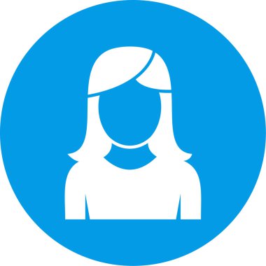kadın avatar web simgesi basit illüstrasyon