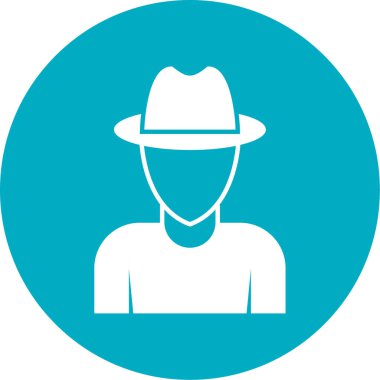 Şapka vektör simgesi takan adam