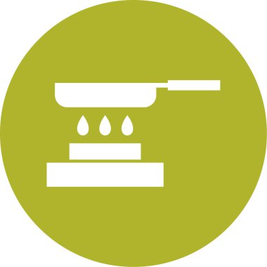 Tava kızartma. Web simgesi basit illüstrasyon