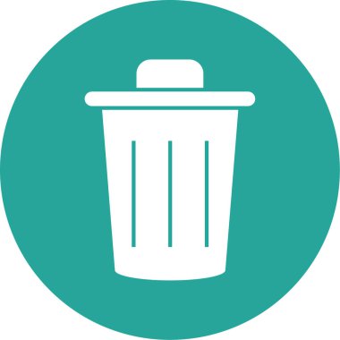 Çöp kutusu simgesi, vektör illüstrasyonu