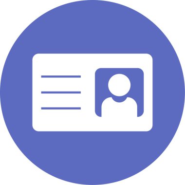 Kimlik kartı simgesi, vektör illüstrasyonu