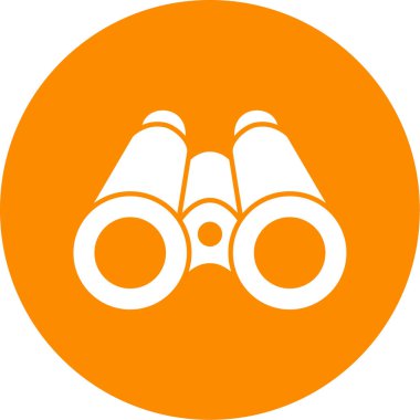 Düz biçimli binoküler simge beyaz arkaplanda izole edildi. dürbün sembolü