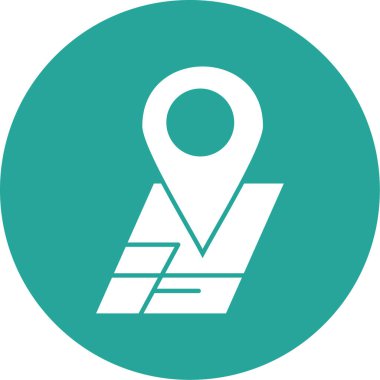 Harita iğne simgesi. konum belirleyici sembol. düz tasarım biçimi.