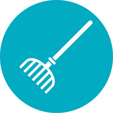 Bir süpürge simgesinin vektör illüstrasyonu