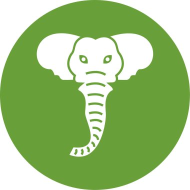 Beyaz arka plan üzerinde izole düz stilde fil kutsal kişilerin resmi. Hayvan sembolü