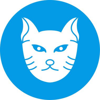 kedi yassı ikon vektör çizimi tasarımı