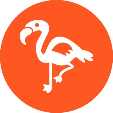 Flamingo ikonu. Ağ için kuş vektör simgelerinin basit çizimi