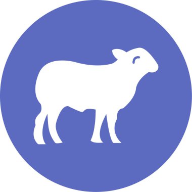 Bir koyun simgesinin vektör illüstrasyonu 