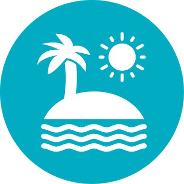 Plaj ve ada ikonu. vektör illüstrasyonu