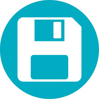 Disket simgesi. Web tasarımı için disket vektör sembolünün düz çizimi