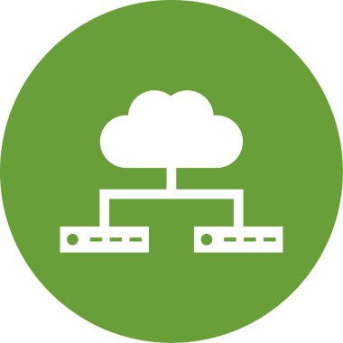 Bulut ağ simgesi, vektör illüstrasyonu