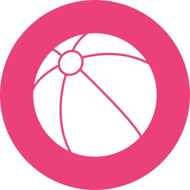 Plaj topu yuvarlak simgesinin vektör illüstrasyonu