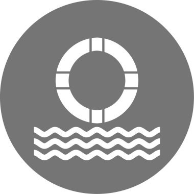 Deniz ve sahil ikonunun vektör illüstrasyonu