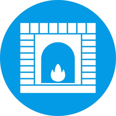 Şömine simgesinin vektör illüstrasyonu