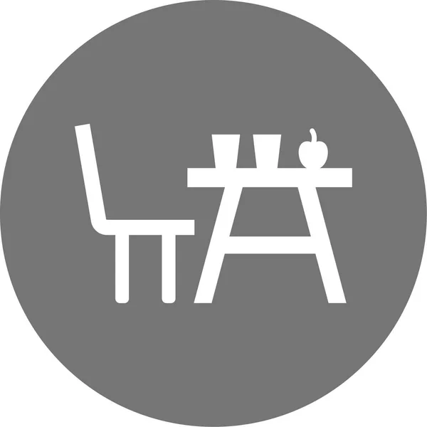 Τραπέζι Web Εικονίδιο Απλή Απεικόνιση — Διανυσματικό Αρχείο