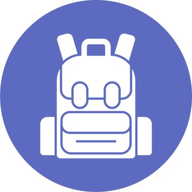 sırt çantası simgesi, vektör illüstrasyonu