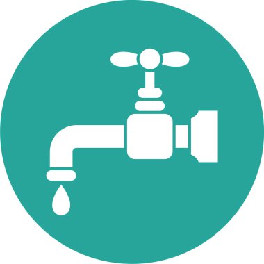 Su musluğu simgesinin vektör illüstrasyonu