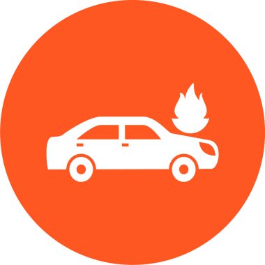 Araba kazası ikonu. vektör illüstrasyonu