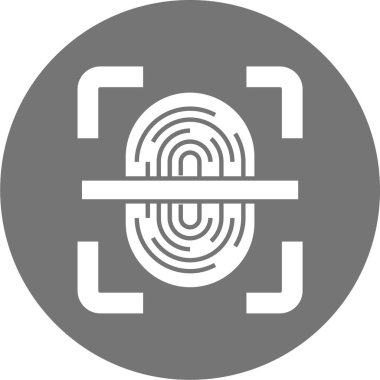 Gri arkaplanda izole edilmiş modaya uygun bir parmak izi simgesi çizimi