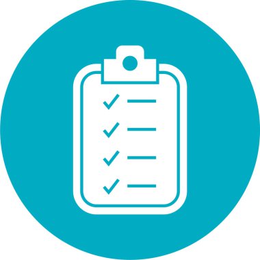 Kontrol listesi simgesi, vektör illüstrasyonu