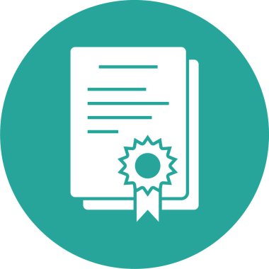 Sertifika. Web simgesi basit illüstrasyon