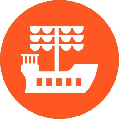 Gemi simgesi vektör çizimi düz tasarım