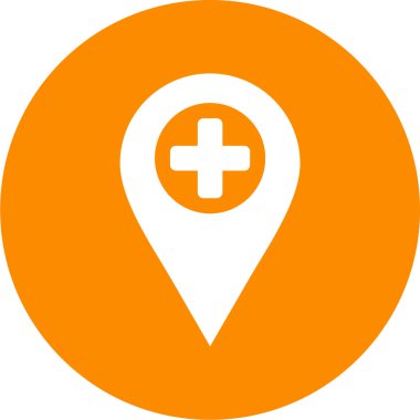 Hastane. Web simgesi basit illüstrasyon