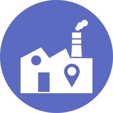 Bir fabrika simgesinin vektör illüstrasyonu