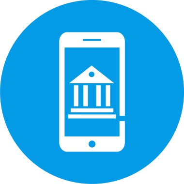 mobil bankacılık simgesi, vektör illüstrasyonu