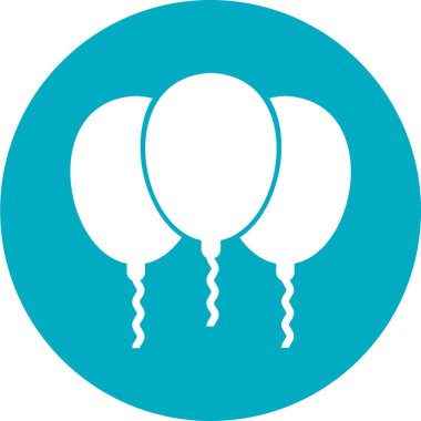Doğum günü balonları simgesinin vektör çizimi