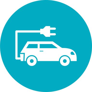 Araba şarj ikonu. Web için basit elektrik dolgu vektör simgeleri çizimi