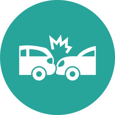 Araba kazası ikonu. vektör illüstrasyonu