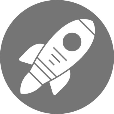 Düz stil roket ikonu. başlangıç simgesi.