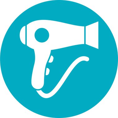 Saç kurutma makinesi ikonu. vektör illüstrasyonu